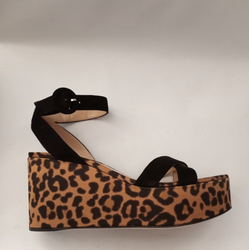 GIANVITO ROSSI Leopard Print Sandals, size 38 - Picture 3 of 9